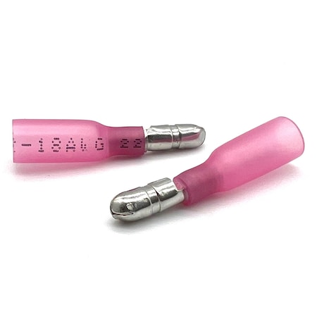 Boltsandnuts.Com Butt Splice Wire Connector, 18 AWG Max, Red, Heat Shrink Insulation, 600 V, 200 PK EL-2218-MBULLET-HSR-200